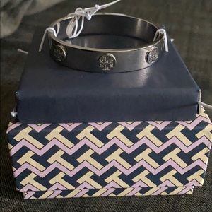 NWT Tory Burch Metal Logo Stud Bracelet